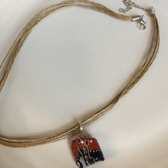 Painted elephant 🐘 on 17” fiber cord - Picture 2 of 8